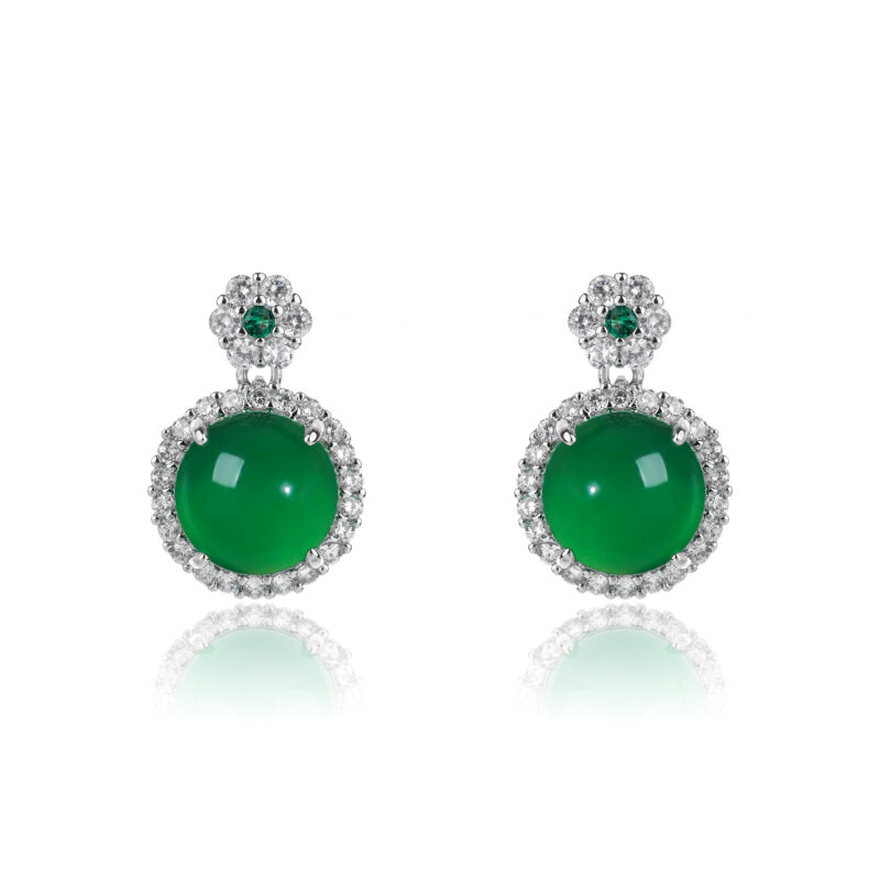 Green Ruby Jade Earrings