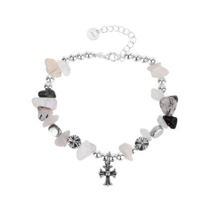 Divine Cross Bracelet 925 Sterling Silver Crystal Stone Adjustable Women’s Fashion Bracelet Gift for Her